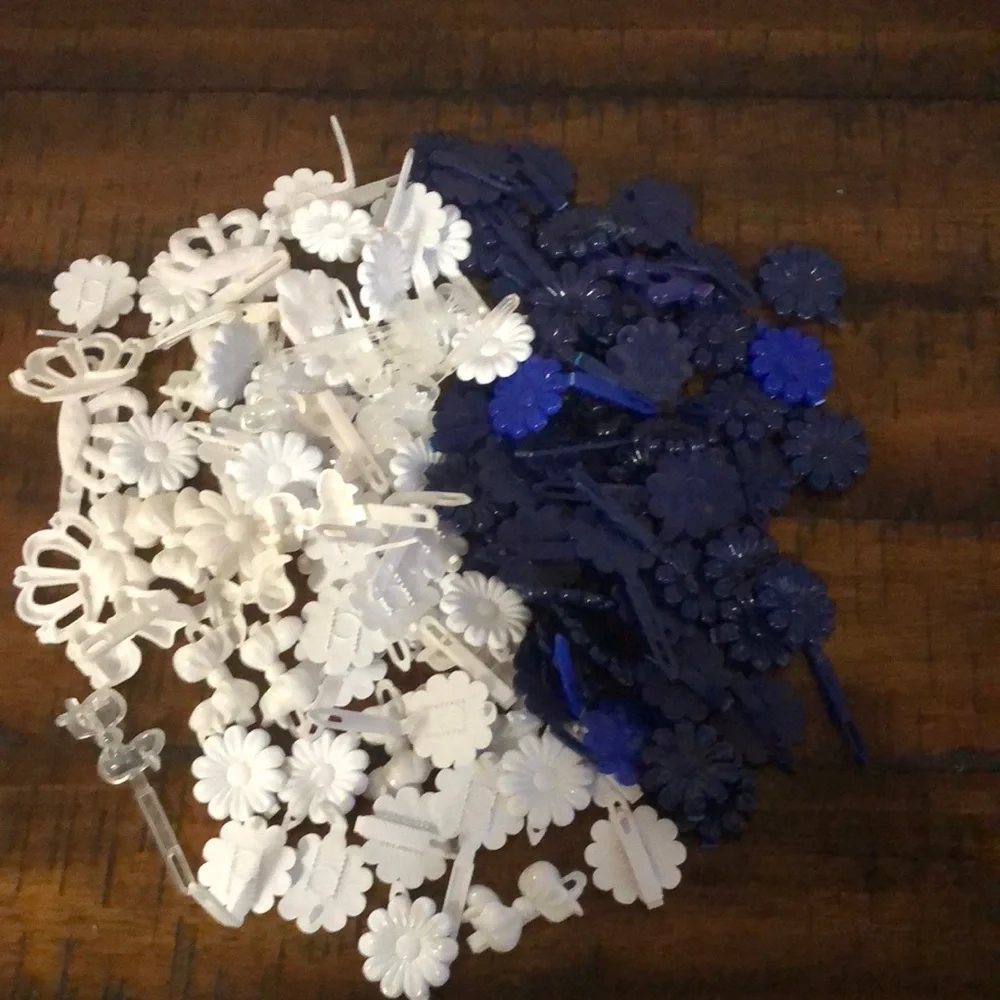 Floral Hair Clip /Bows in White and Blue bundle of 114